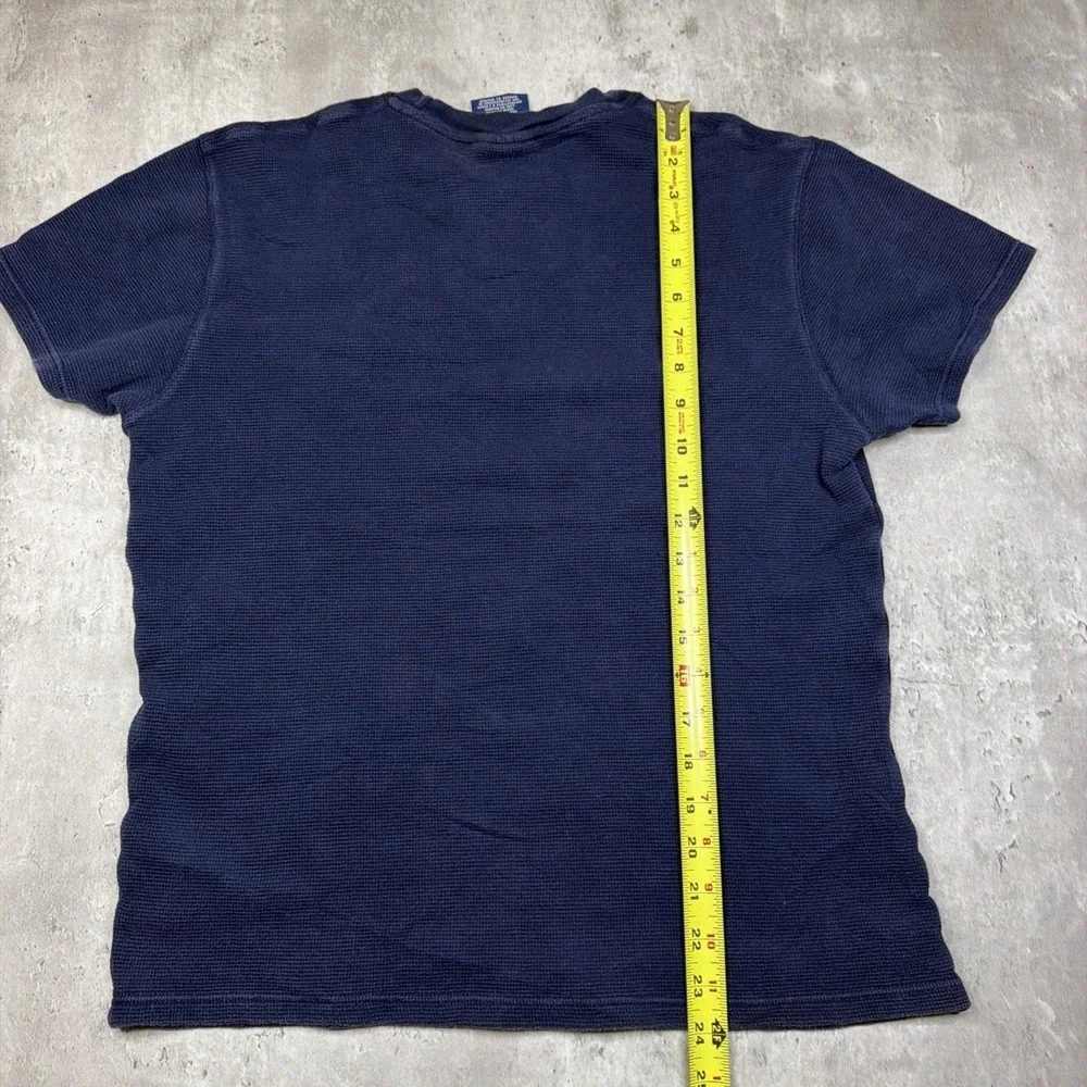Polo Ralph Lauren Men's M Blue Waffle Knit Thermal Short Sleeve Shirt Sleep